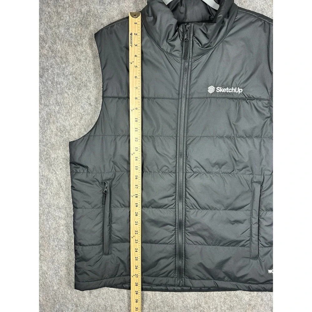 The North Face XL Puffer Vest Black SketchUp Trimble Logo Full Zip